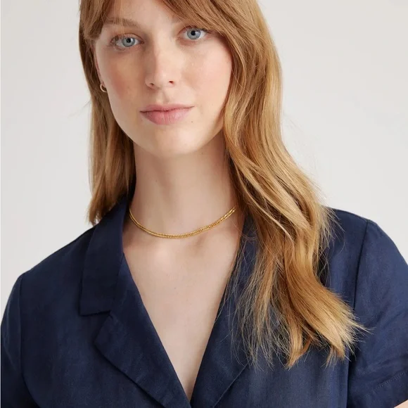 Quince 100% European Linen Button Front Dress - Picture 3 of 10